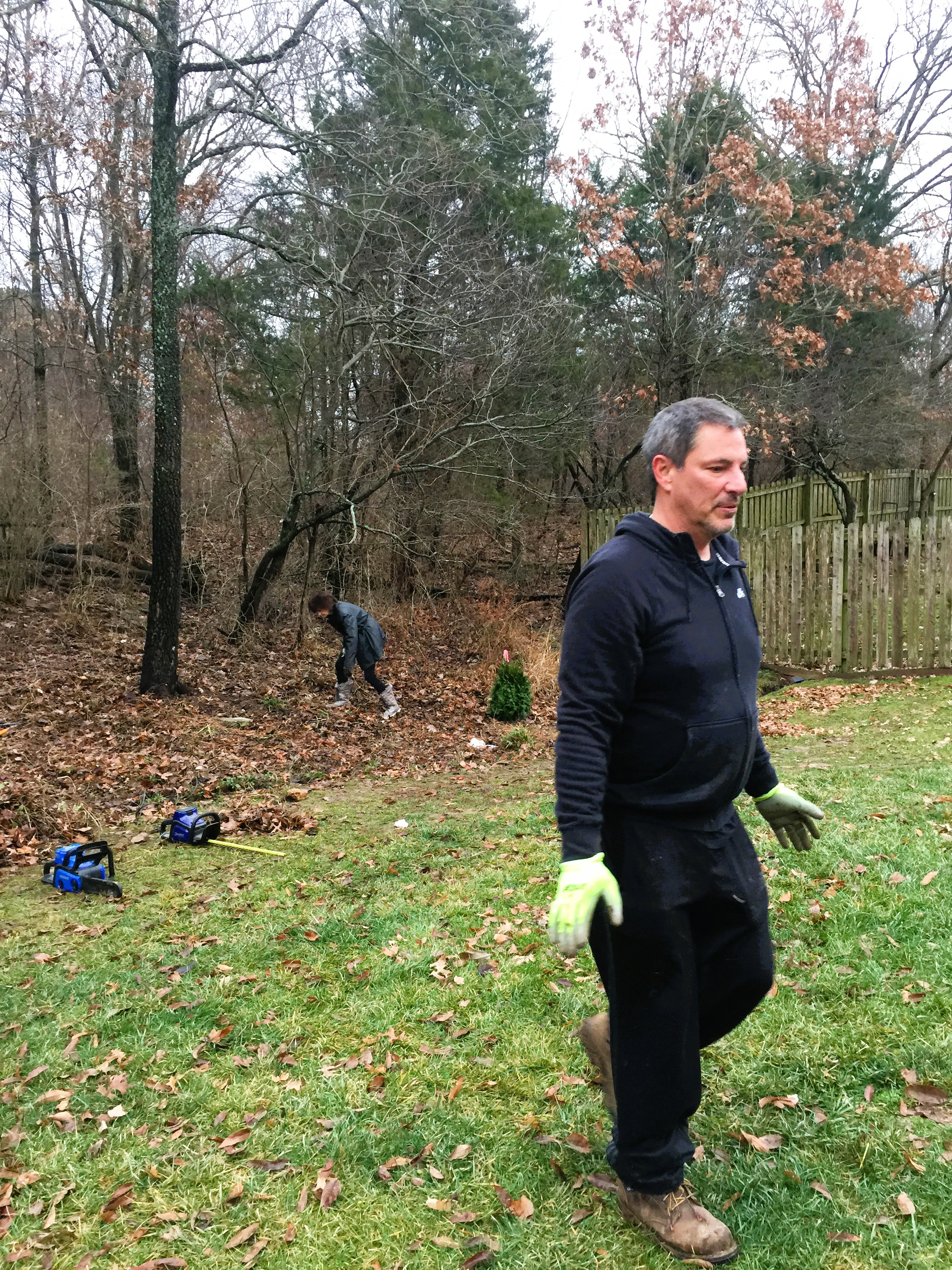 Me and Heather's mom doing all the work