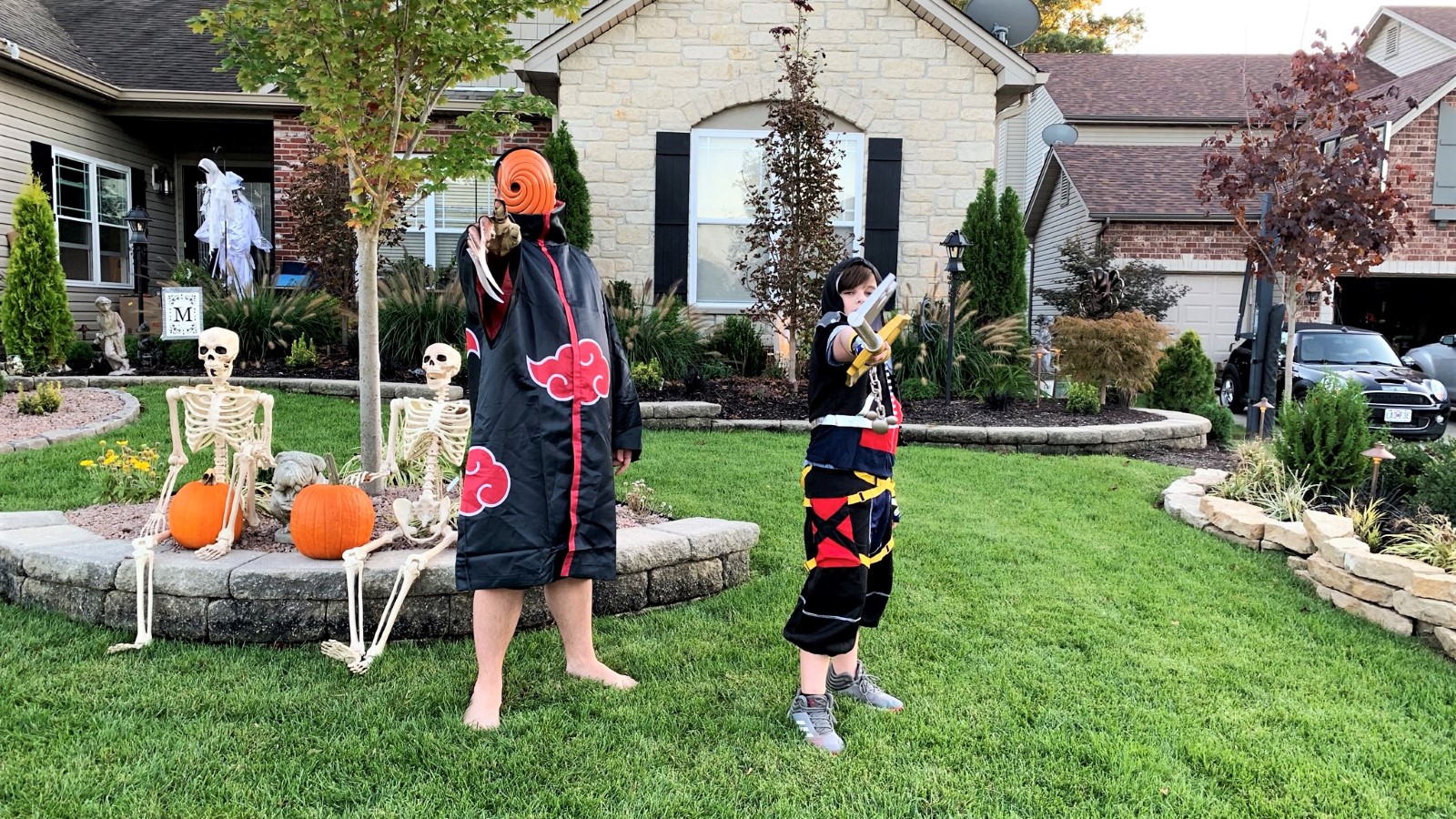 Showing off their costumes for Heather Killebrew