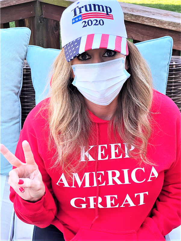 Got to love the MAGA gear being modeled by Heather Killebrew in Wildwood MO April 2020