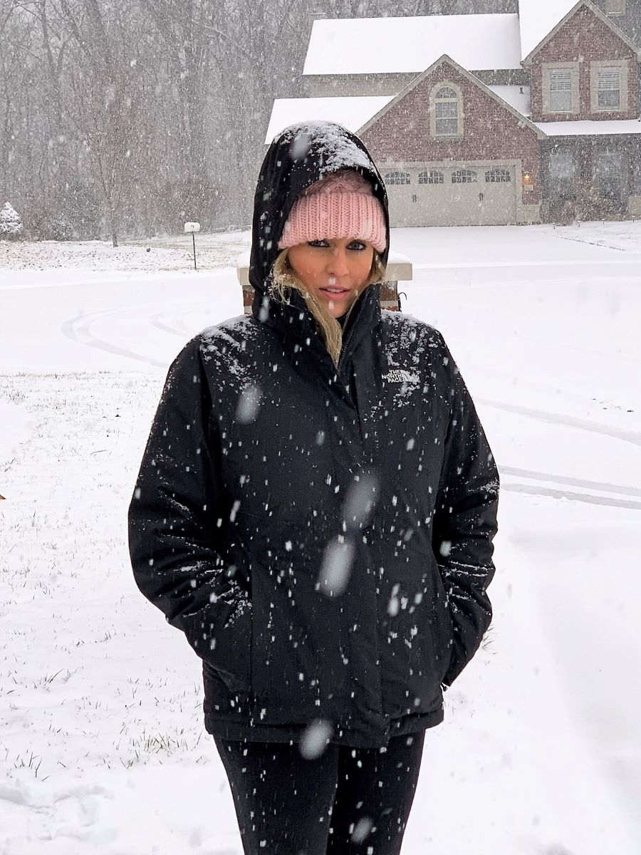 Heather Killebrew in the snow on a January 2019 day