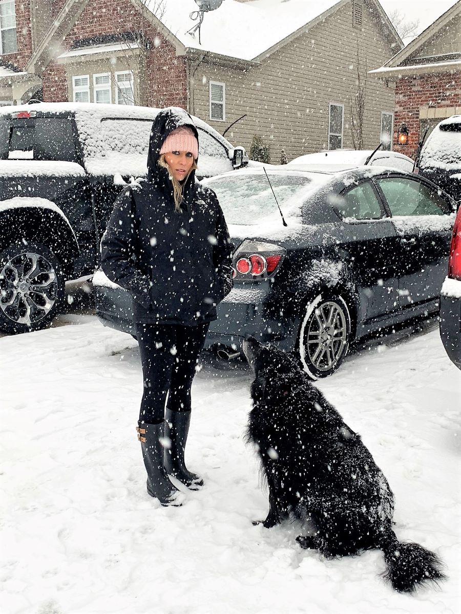 Heather and Princess Killebrew on a snowy day