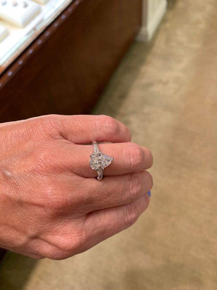 Heather Killebrew, Trophy, Ring, Engagement, Clayton MO, Clayton, Simons Jewelers, 3 Caret Diamond, Pear Shape JULY 2019