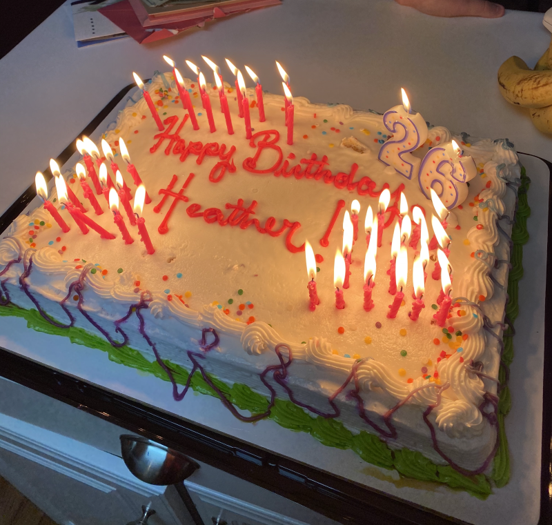 Birthday cake for Heather Killebrew on 2-26-20