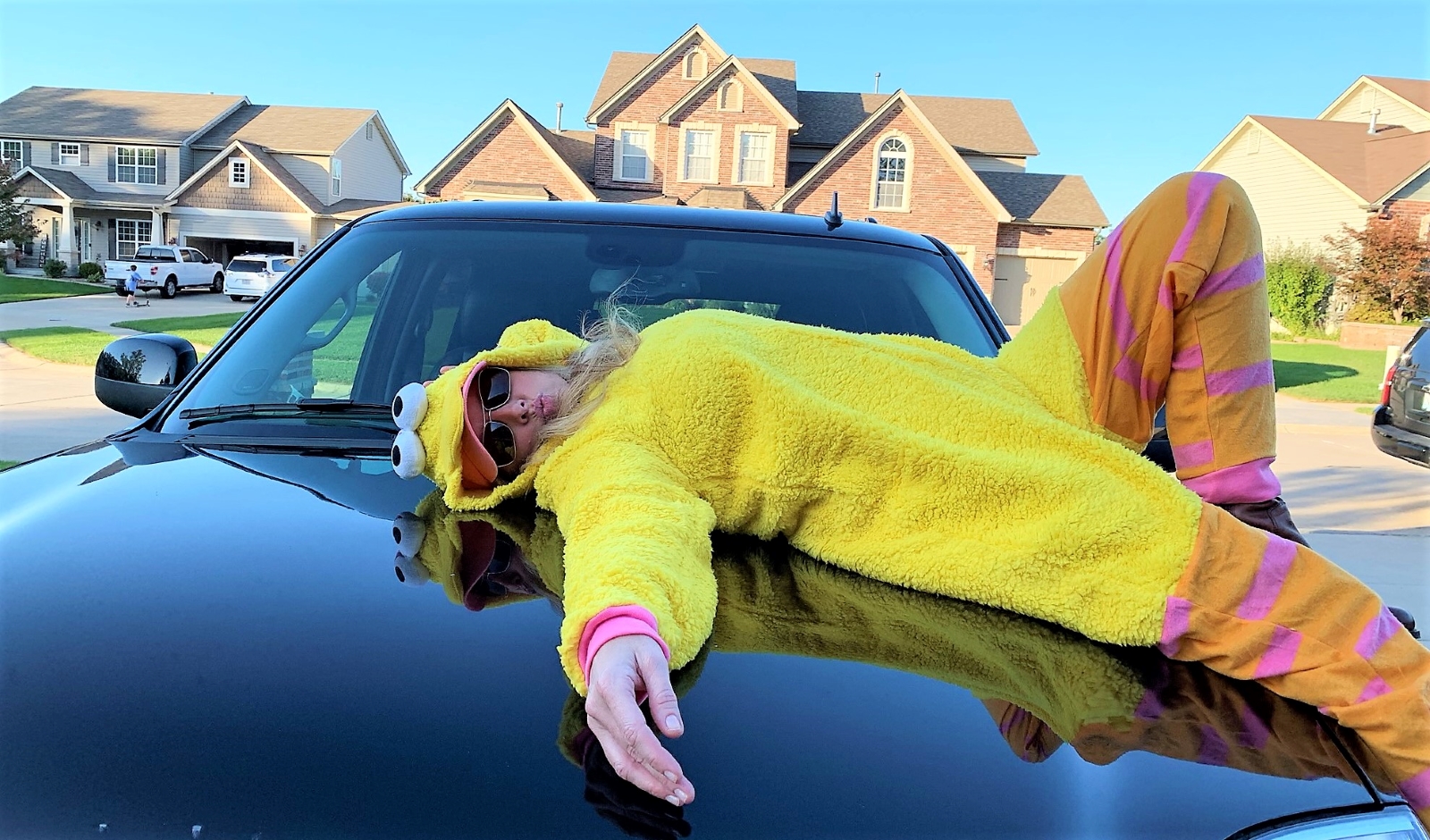 Heather Killebrew made it onto the hood of her SUV. Now comes that series of photographs. Heather was great.