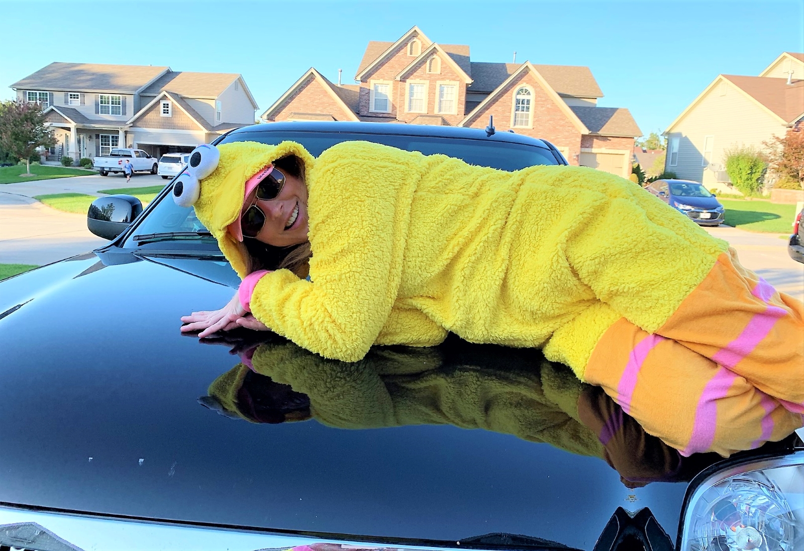 Heather Killebrew in Wentzville MO dressed in bigbird costume