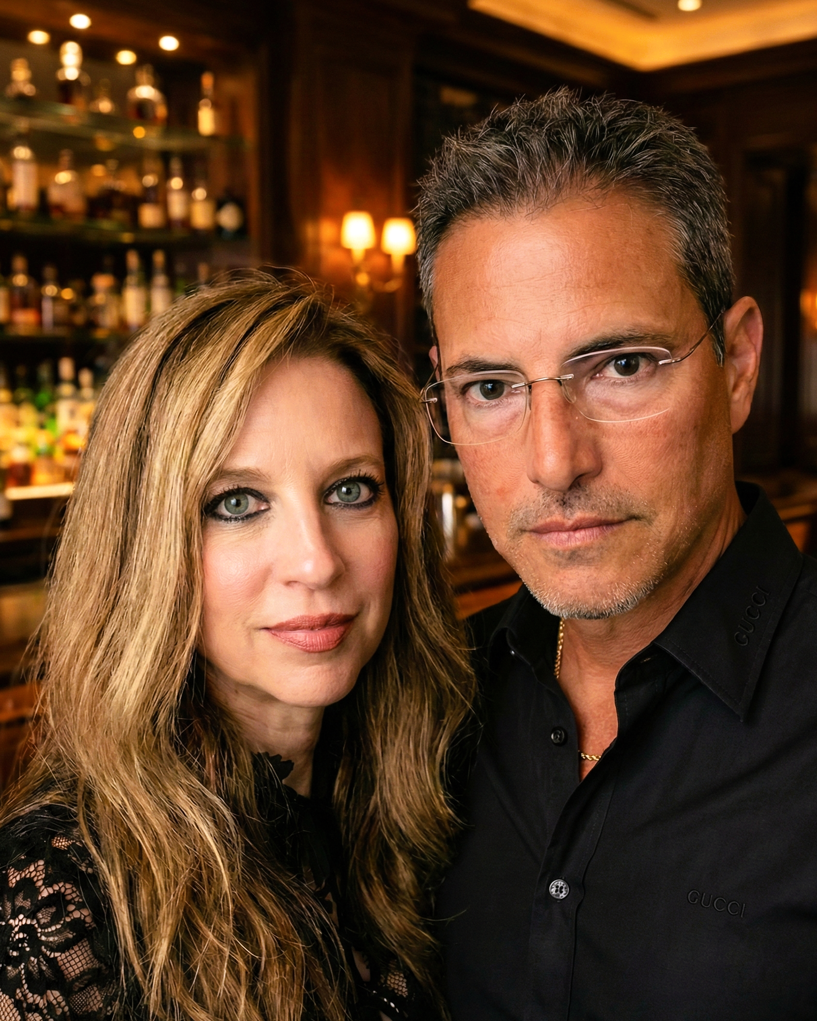 Portrait of Heather Killebrew and Joey Montes in matching black attire for Halloween 2022 in Wentzville.
