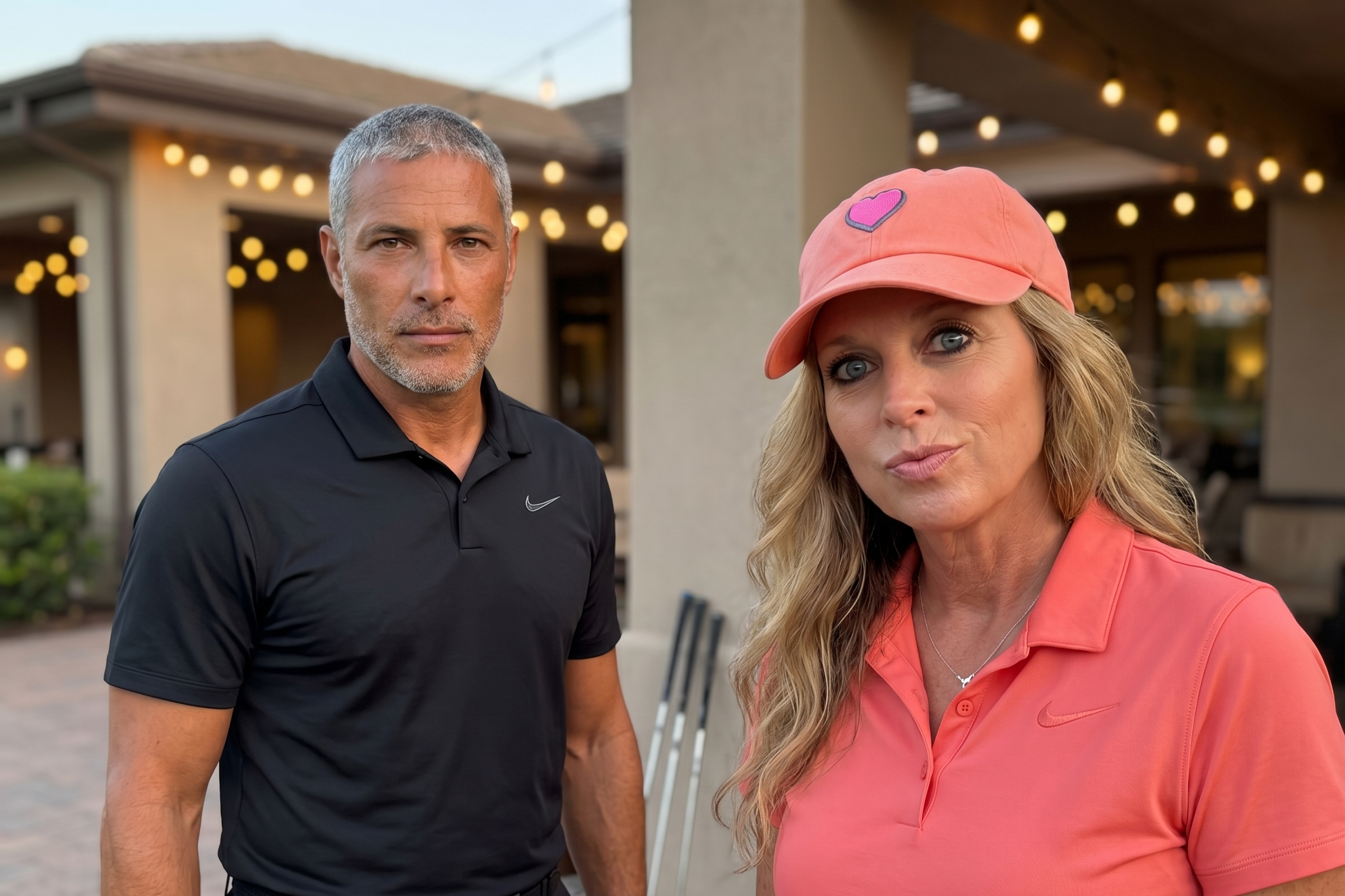 A warm social portrait of hjk and jrm on a lit patio, celebrating a moment of normalcy and connection in 2026.