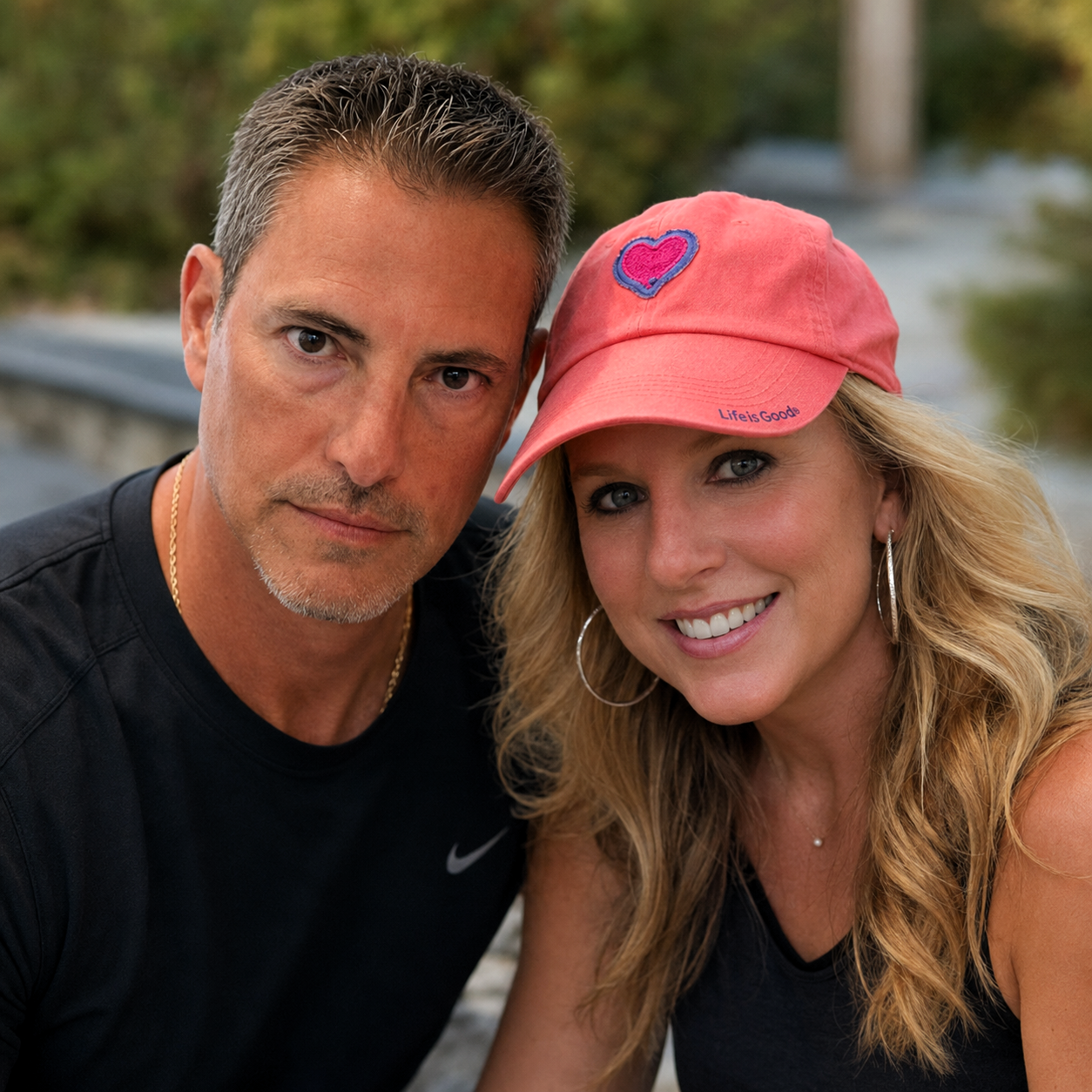 A close-up portrait of Heather and her companion in Dresden during Labor Day weekend, 2018.