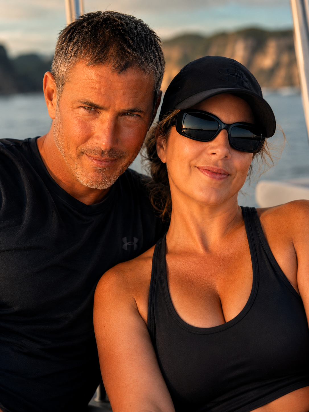 Heather and her companion in a sun-drenched portrait on the water in Dresden, June 2018.