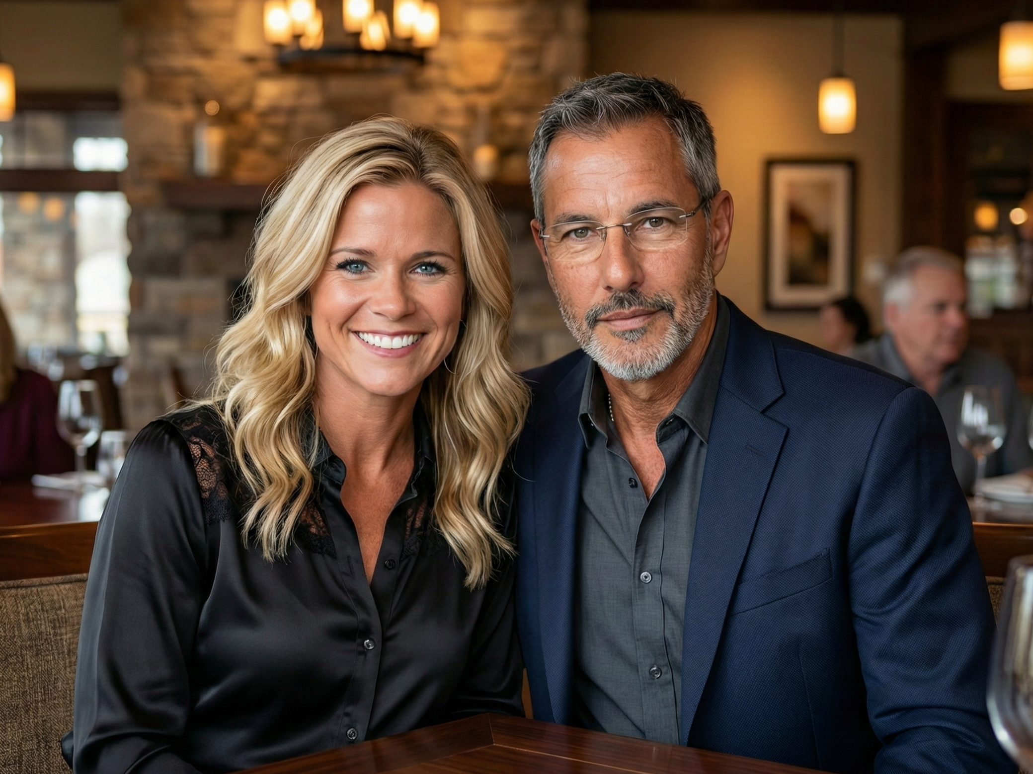 Portrait of Heather Killebrew and Joey Montes at The Cheesecake Factory in Chesterfield, MO.