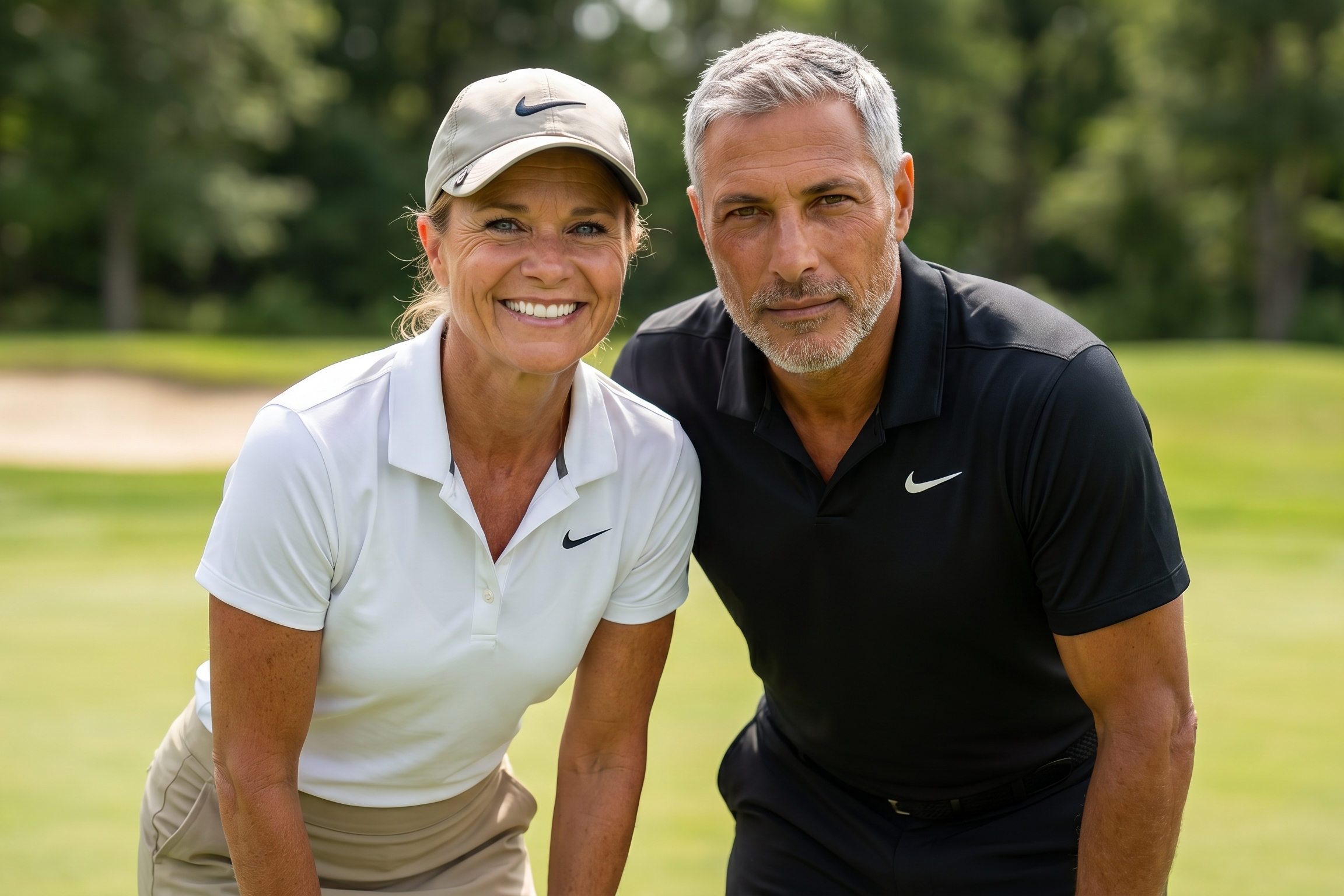 A poignant, imagined portrait of jrm and Dawne twenty-five years into the future on a golf course.